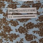 Urban Outfitters Cropped Blue & Brown Floral Cardigan, Smocked Waist Photo 6