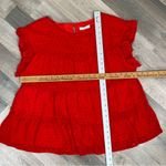 Kirundo Clip Dot Tiered Ruffle Chiffon Babydoll Tunic Top‎ Red XL Red Photo 9
