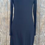 Material Girl Black Long Sleeve Body Con Key Hole Back Mini Dress Size Large Photo 0