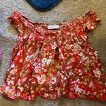 Flynn Skye  red floral blouse L Photo 2