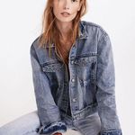 Madewell The Boxy-Crop Jean Jacket in Woodcourt Wash - size xs Photo 0