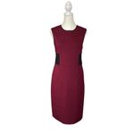 Kenneth Cole Maroon Black Color Block Sleeveless Shift Dress 4 Photo 2