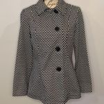 Super Low Fat cotton polka dot jacket blazer offset buttons L Black Size L Photo 1