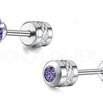 Dark Purple CZ Double Ended Cartilage Earrings Photo 0