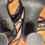 Pretty Little Thing Black Croc Strappy Heels Photo 2