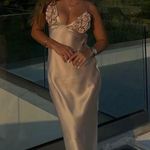 ZARA  dress maxi satin slip bodycon ruffled strappy wedding evening cocktail Photo 10