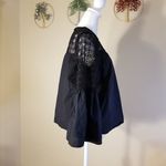 Who What Wear  Crochet Lace Blouse with Bell Sleeves Black XS Photo 3