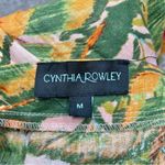 Cynthia Rowley Linen Blend Multicolor Tropical Wide Leg Jumpsuit Medium M Photo 5