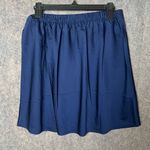 J.Crew Woman Size Medium blue satin like modest elastic waistband skirt Photo 5