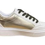 NEW Vintage Havana Lexa Olive Star Casual Womens Sneakers White/Gold/Green 8 White Photo 2