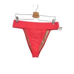 Free People  free-est Dylan Lurex High-Waist Bikini Bottom Coral Pink‎ Size XL Photo 2