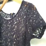 Delia's Delia’s Women’s High Low Navy Blue Feminine Lace Blouse Photo 2