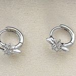 10mm CZ Star Hoop Earrings for Men Women,Streetwear Hip Hop Punk Unisex Earrings Silver Photo 2