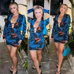 Louisa Ballou Helios Double Layer Mesh Dress Night Blooming Flower Size Medium Blue Photo 12