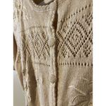 Vintage Knot Sweater Button Up Shirt Crochet‎ Embroidered Cottage Grandma Core Yellow Photo 7