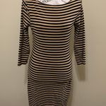 Xhilaration Tan/Black Stripe Bodycon Medium Dress Photo 0