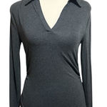 Madewell  | Charcoal Long Sleeve Ruched Top size small Photo 0