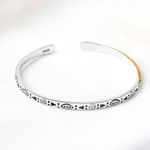 Boutique Boho Engraved 925 Sterling‎ Silver Cuff Bracelet, 58cm Adjustable Photo 13