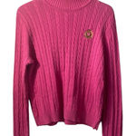 Ralph Lauren vintage pink 100% cotton cable knit mock neck sweater Preppy Size L Photo 0