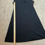 Horny Toad  Women's Black V Neck Gathered Front Knit Dress Grunge Photo 4