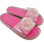 Kate Spade Pink Glitter Flower Jelly Slides Sz 6 Photo 5