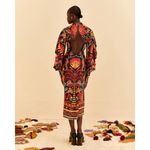 Farm Rio 💕💕 Nature Beauty Red Scarf Backless Midi Dress ~ Large L NWT Photo 3