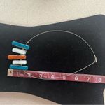 Vintage Glass, Bead, and Wire Necklace Blue White Orange Silver Photo 4