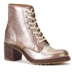 Frye  SABRINA 6G Boots RARE Leather Goodyear Welt Lace Up Pink Metallic Silver 8 Photo 0