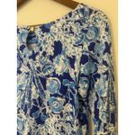 Lilly Pulitzer  Waverly Blue White Ruffle Boatneck Top 3/4 Sleeves EUC Cotton M Photo 8