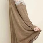 Umgee NEW Brown Swing Babydoll Dress White Lace USA Made Fall Cottage Photo 0