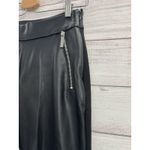 Michael Kors Faux Leather Front Moto Black Leggings Pants ~ MEDIUM ~ Mixed Media Photo 3