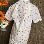 Unique Vintage White Nautical Colorful Sailboat Button Down NWT MEDIUM Photo 4