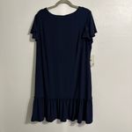 Julian Taylor  Navy Blue Flutter Sleeve Ruffle Hem Shift Dress Plus Size 2X Photo 1