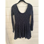Free People  Navy Lace Long‎ Sleeve Dress size S EUC Photo 3