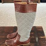 Sperry Gray Quilted Flannel and Leather Riding Boots Size 6.5 Photo 1