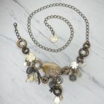 Mother of Pearl Coconut Shell Beaded Chain Belt One Size (OS) Boho ✨ Silver Photo 1