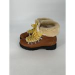 J.Crew Women's Round Toe Faux Fur Lace Up Lug Sole Combat Boots Brown Size 9 M Photo 1