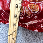 Susan Graver  Top Womens Small Red Geometric‎ Print Beaded Boho Artsy Oversized Photo 3