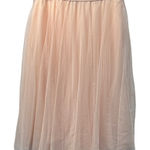 Charlotte Russe  Women's Pink Tulle Midi Skirt Elastic Waist Size L Photo 0