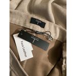 T Tahari Tahari Faux Suede Button Front Midi Skirt Desert Dune Size M Photo 3