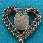 Heart shaped Cameo Faux Pearl Brooch Photo 5