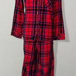 Victoria's Secret  Plaid Flannel Pajama Set Long Sleeve Pants Red Purple Sparkle Photo 0