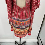 Tolani Collection Meghan Kaftan Dress Tunic Batwing Red Print Size XS Photo 9