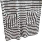 Vince Camuto  gray cream ivory striped t-shirt dress tunic linen shift dress Photo 2