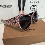 Burberry  luxxotica Orange and White Patterned Sunglasses Photo 6