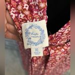 Blue Rain  Floral Red Maxi Dress Open Tie Back Women’s size XL Photo 9