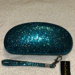 Catherine Malandrino  Teal Glitter Eyeglass Case Photo 3