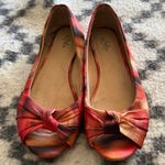 Self Esteem Peep Toe Flats 7.5M Multicolor Twist Knot Ballet Y2K Aesthetic Photo 0