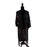 Umgee Black Fringe Kimono Cardigan EUC Photo 3