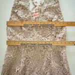 Free People  Margot Lavender Lace Gold Shimmer Plunge Racerback Bodycon Dress 12 Photo 6